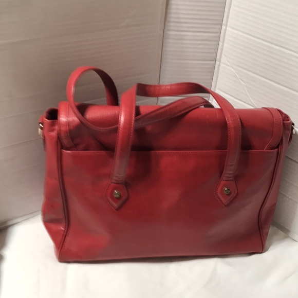 Elaine Turner snake embossed leather satchel/tote bag - Picture 7 of 9